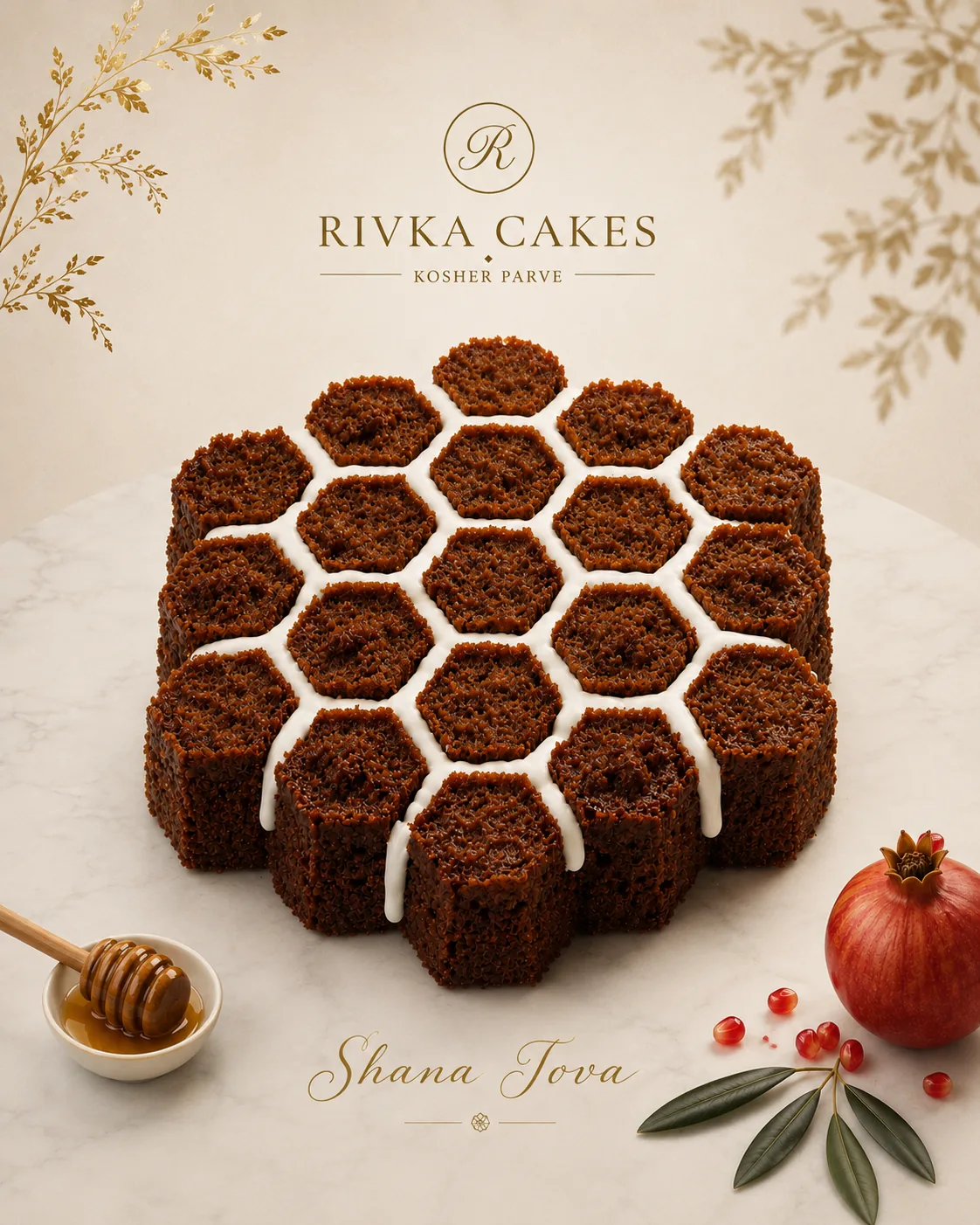 Rivka Cakes Rosh Hashanah honey comb cake — Shana Tova
